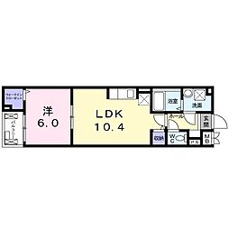 バルーム　10 2階1LDKの間取り