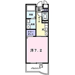 ピナイサーラ東大和 1Kの間取図画像