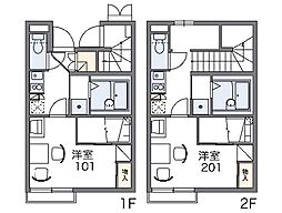 レオパレスセードル 1Kの間取図画像