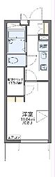 レオパレス虹 1Kの間取図画像