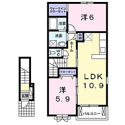 フォルトゥーナ1 2LDKの間取図画像