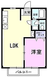 アミニティグリーンパート-2 1LDKの間取図画像