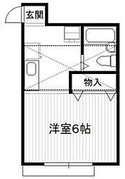 榛名コーポアイ 1Kの間取図画像