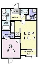 AMITIE 1LDKの間取図画像