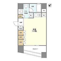 プラティーク新宿ウエスト ワンルームの間取図画像