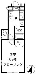 原町アパートメントB棟 1Kの間取図画像