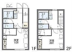 名古屋市営鶴舞線 川名駅 徒歩14分の賃貸アパート 2階1Kの間取り