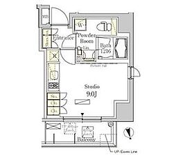 パークアクシス秋葉原Ｅａｓｔ 14階ワンルームの間取り