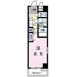 メゾンドサクラ 1Kの間取図画像