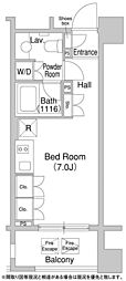 COMFORIA大森DEUX ワンルームの間取図画像