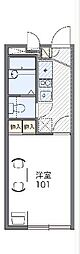 レオパレスサンヴィレッジII 2階1Kの間取り