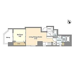 西武池袋線 東長崎駅 徒歩3分の賃貸マンション 8階1LDKの間取り