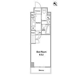 都営浅草線 西馬込駅 徒歩8分の賃貸マンション 4階1Kの間取り