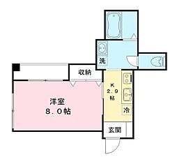 ソレイユ中村橋 1Kの間取図画像