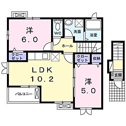 東京KSニューレジデンス 2LDKの間取図画像
