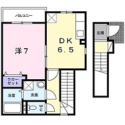 コンソラトゥール 1DKの間取図画像