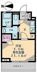 セレリーオ・ニッコー 1Kの間取図画像