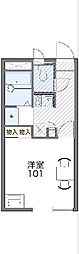 レオパレスペル　テ 2階1Kの間取り