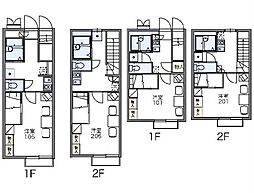 JR東海道本線 三河三谷駅 徒歩9分の賃貸アパート 1階1Kの間取り