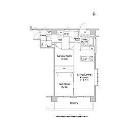 コンフォリア赤羽岩淵 9階1SLDKの間取り