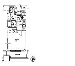 パークアクシス御茶ノ水ステージ 12階1Kの間取り