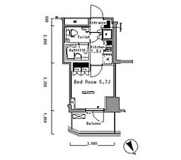 JR埼京線 板橋駅 徒歩9分の賃貸マンション 4階1Kの間取り