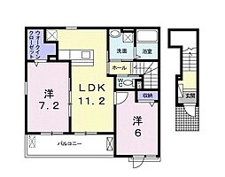 アイリスＡ 2階2LDKの間取り