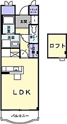 シェーネスベルク ワンルームの間取図画像
