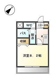 名古屋市営鶴舞線 平針駅 徒歩18分の賃貸アパート 2階1Kの間取り