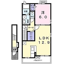 セレノフィオーレ 1LDKの間取図画像