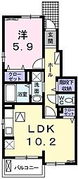 ラフレシール 1LDKの間取図画像