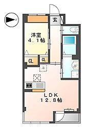 アルティア 1階1LDKの間取り