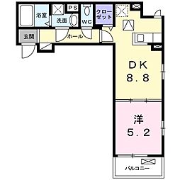 デザイアHR 1LDKの間取図画像