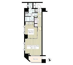 東京メトロ日比谷線 人形町駅 徒歩5分の賃貸マンション 7階1LDKの間取り