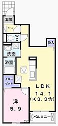 ジェルメ・ブリーズ2 1LDKの間取図画像