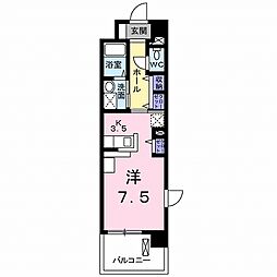 ウィステリア ワンルームの間取図画像