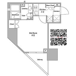 パークアビタシオン麻布十番 1Kの間取図画像