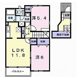 セレージョ　II 2階2LDKの間取り