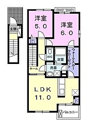 エトワール3 2LDKの間取図画像