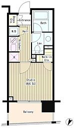 東京メトロ日比谷線 人形町駅 徒歩5分の賃貸マンション 6階1Kの間取り