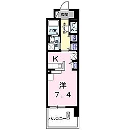 カシリ・エスポワール 1Kの間取図画像