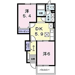 ブリアン・ブローテA 2Kの間取図画像
