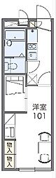 レオパレスユースヴィラ 1Kの間取図画像