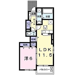 リミード1 1LDKの間取図画像