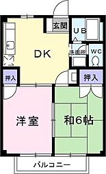 ニューシティアクティブ 2DKの間取図画像