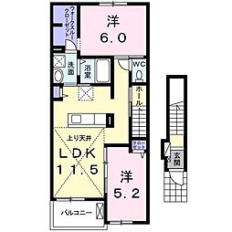 ラフレシール・ネオ 2LDKの間取図画像