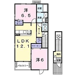 クオリア2 2LDKの間取図画像