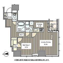 JR山手線 浜松町駅 徒歩3分の賃貸マンション 2階1LDKの間取り