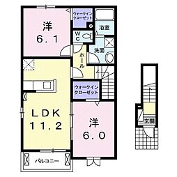 シェルト5 2LDKの間取図画像