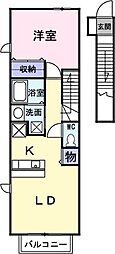 フォレストヒル 1LDKの間取図画像